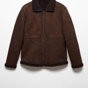 Mango Men's Dark Brown Bomber Jacket